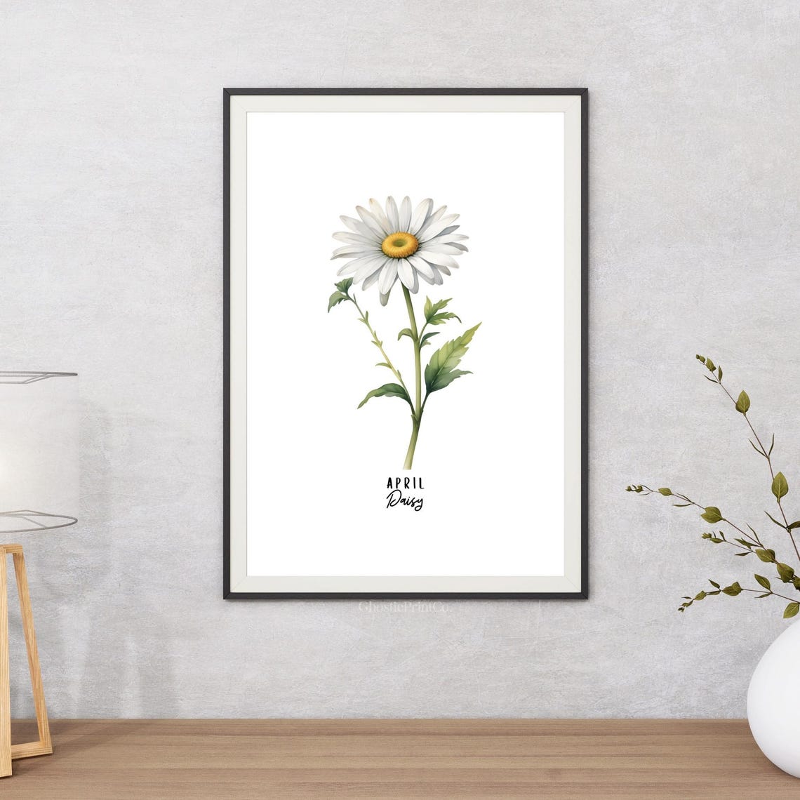 April Daisy Birth Flower Botanical Wall Art Print - Image 2