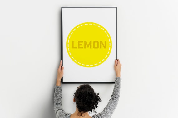Kitchen Wall Art Lemon Fruit Art Print Lemon Slice Print Fruit Print Fruit Wall Art Citrus Fruit Instant Happy Art