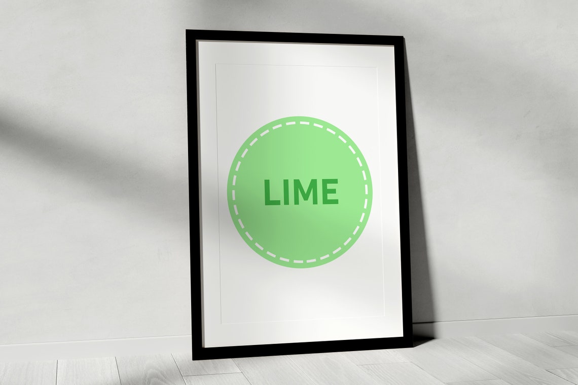 Fresh Green Lime Circle Minimalist Kitchen Fruit Art Poster Pop - Image 2