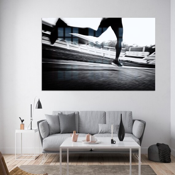 Running Wall Hanging Sports Decor Motivational Art Large Gym Glass Grandma Gift Personalized
