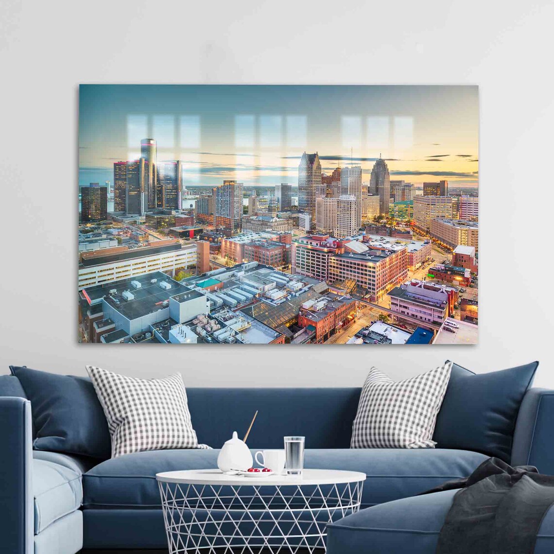Detroit Michigan Landscape View Poster Print