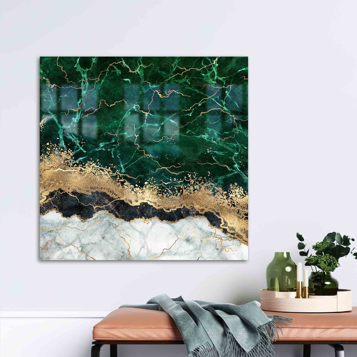 Luxury Marble Glass Modern Alcohol Ink Art Print