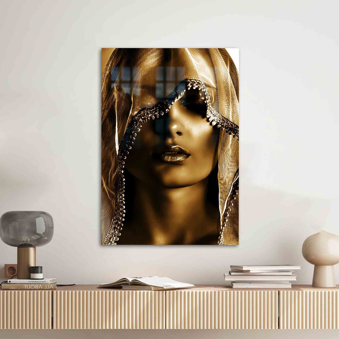 Woman Golden Art, Modern Portrait Wall Art Print