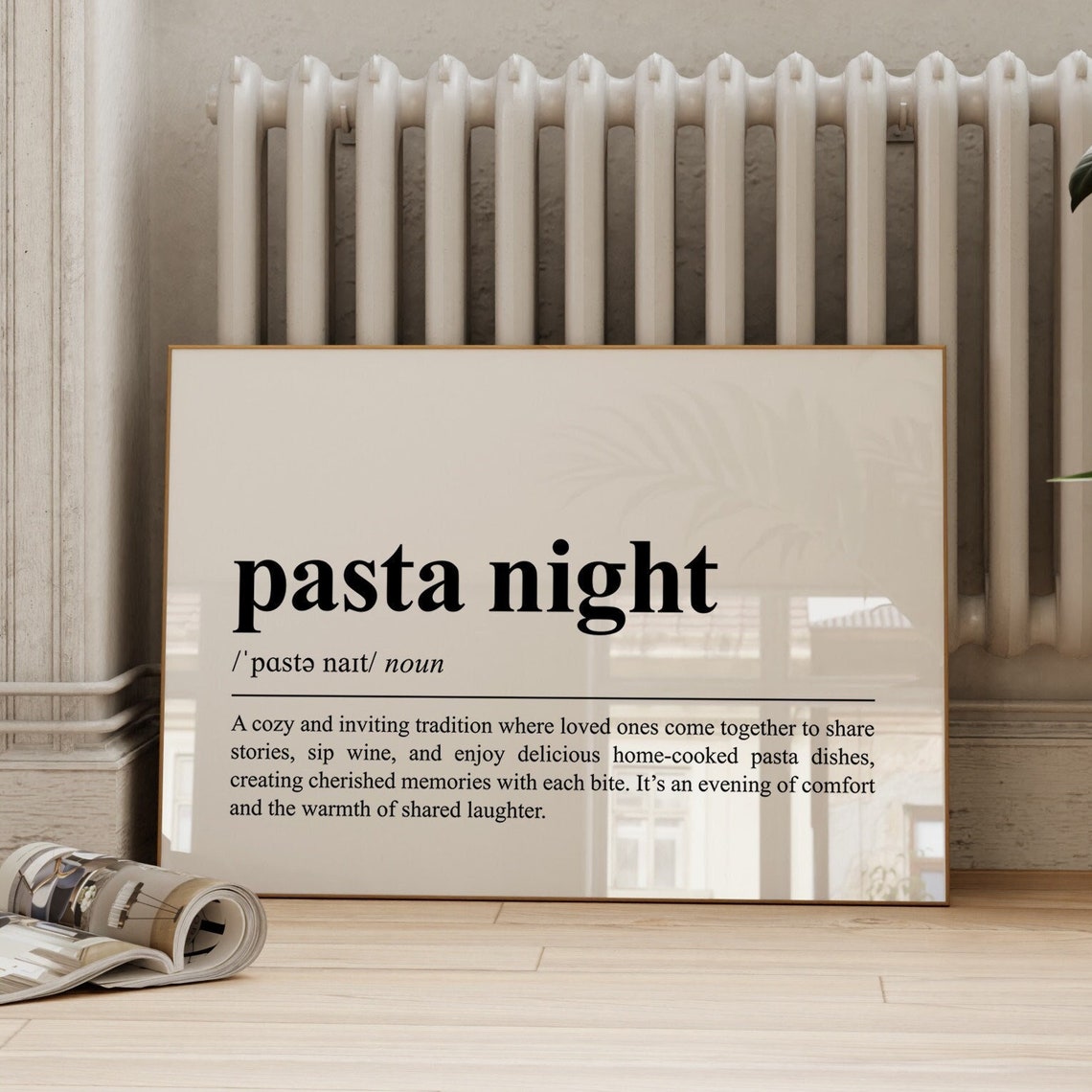 Pasta Night Definition Dictionary Style Cozy Italian Kitchen Poster - Image 3