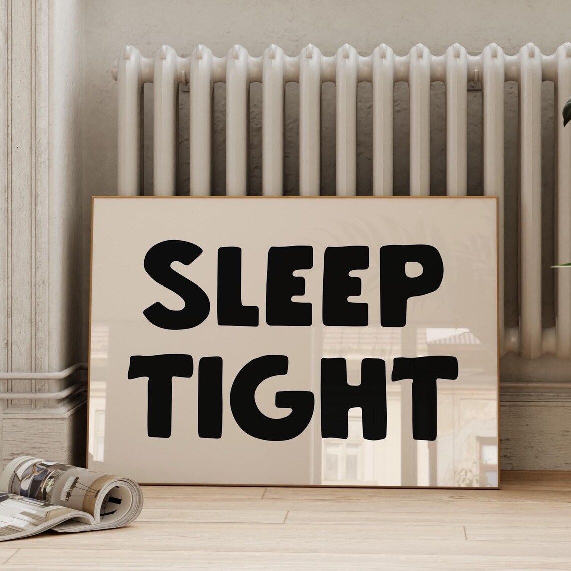 Sleep Tight Bold Black Retro Bedroom Funny Sleep Quote Poster - Image 3