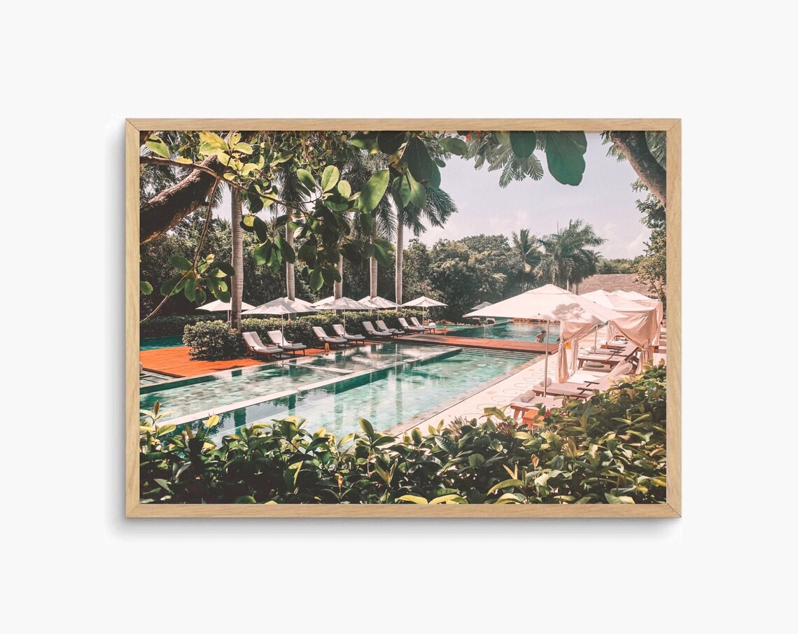 Boho Poolside Photography Summer Beach Art Print