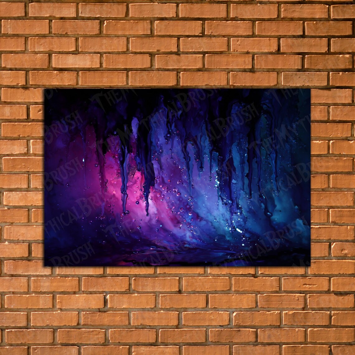 Abstract Poster Modern Print Dripping Watercolor Above Bed Wall Art Unique Large Physical
