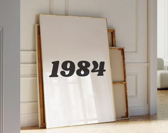1984 Retro Bold Typography Birth Year Milestone Number Poster