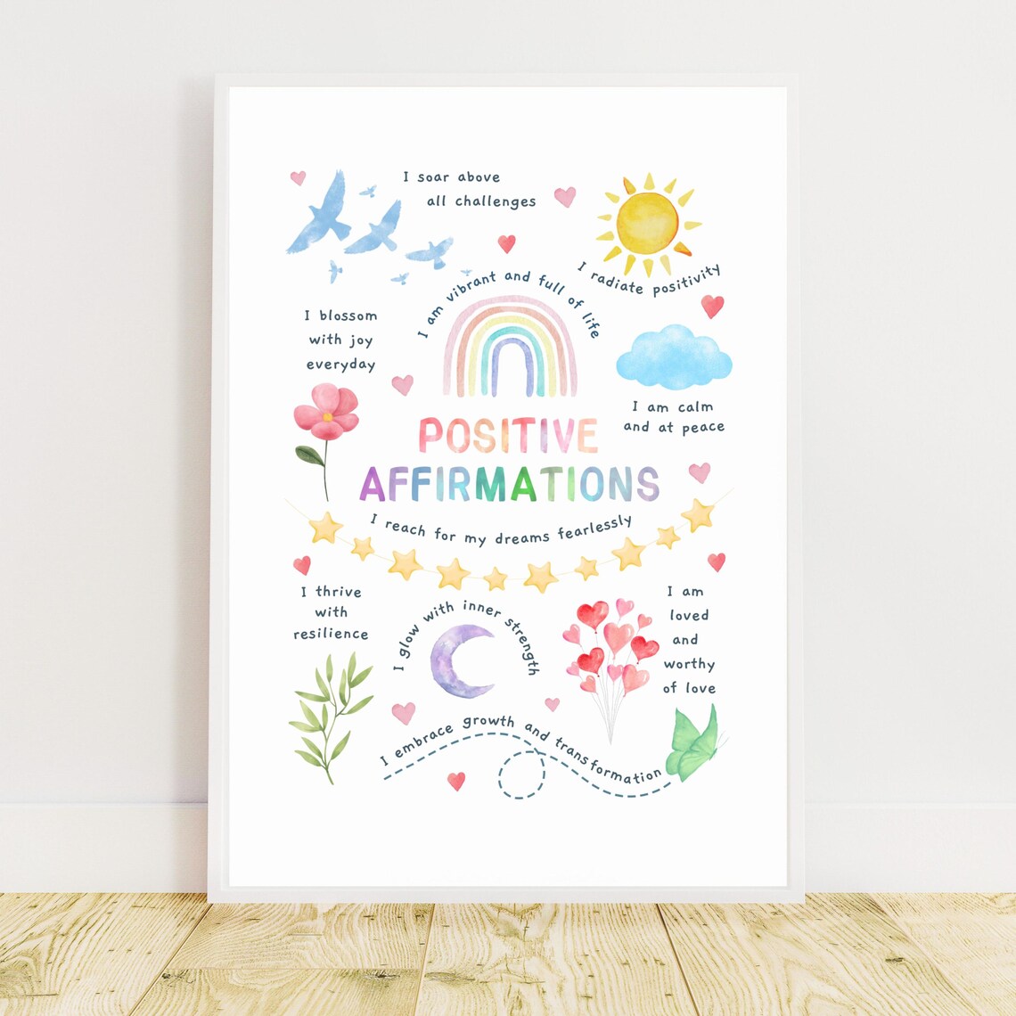 Positive Affirmations, Daily Mental Health Art Print