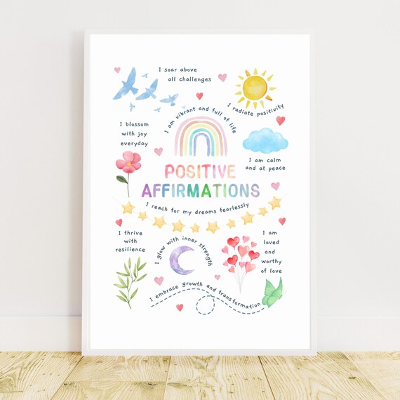 Positive Affirmations, Daily Mental Health Art Print