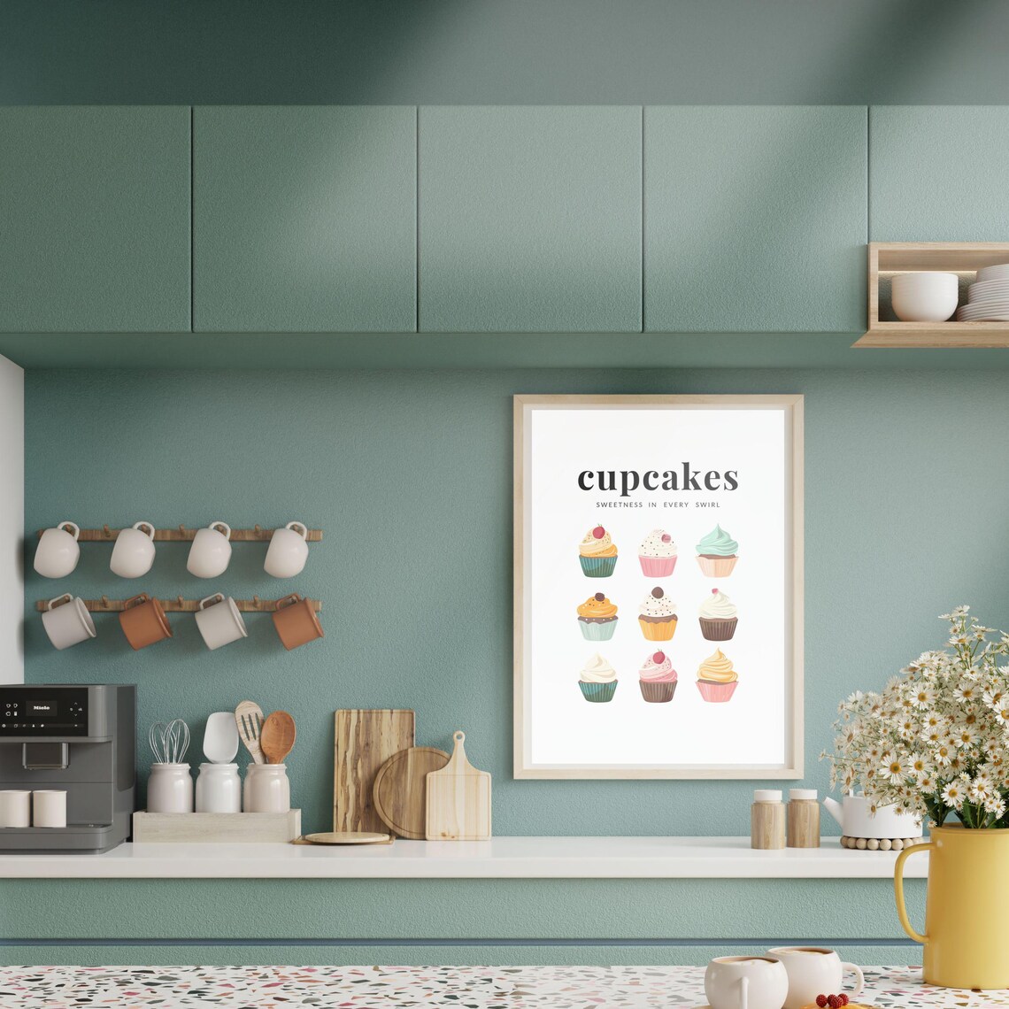 Sweet Cupcake Quote, Whimsical Kitchen Decor - Image 3