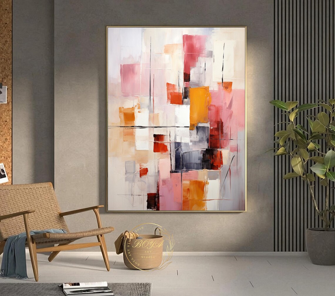Beige Abstract Painting, Modern Textured Art Print - Image 4