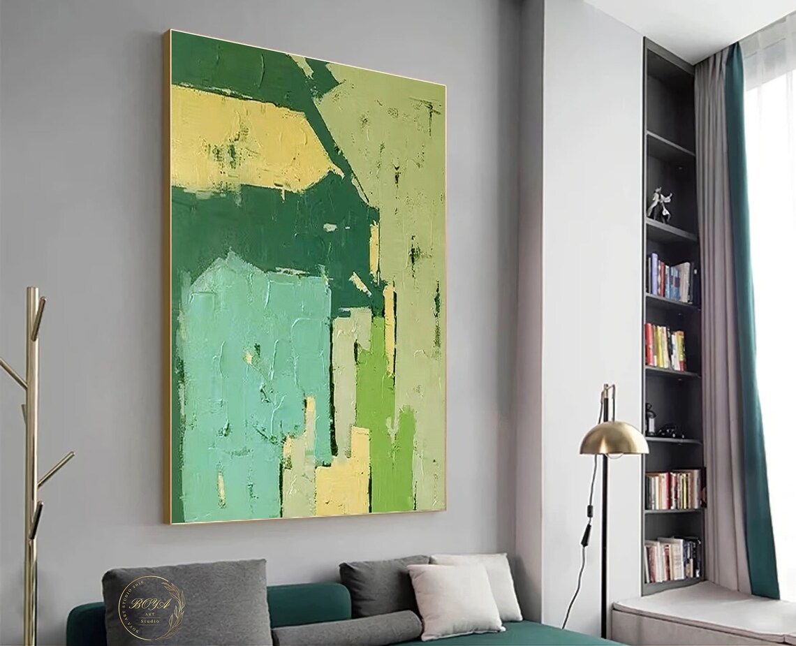 Green Abstract Painting, Textured Wall Art Print - Image 4