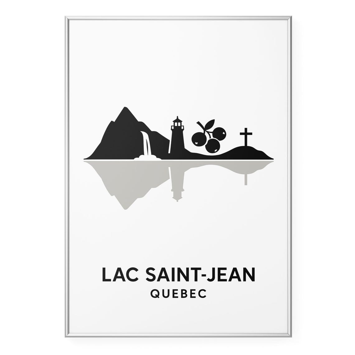Lac Saint-Jean Quebec Waterfall Lighthouse Lake Reflection Poster