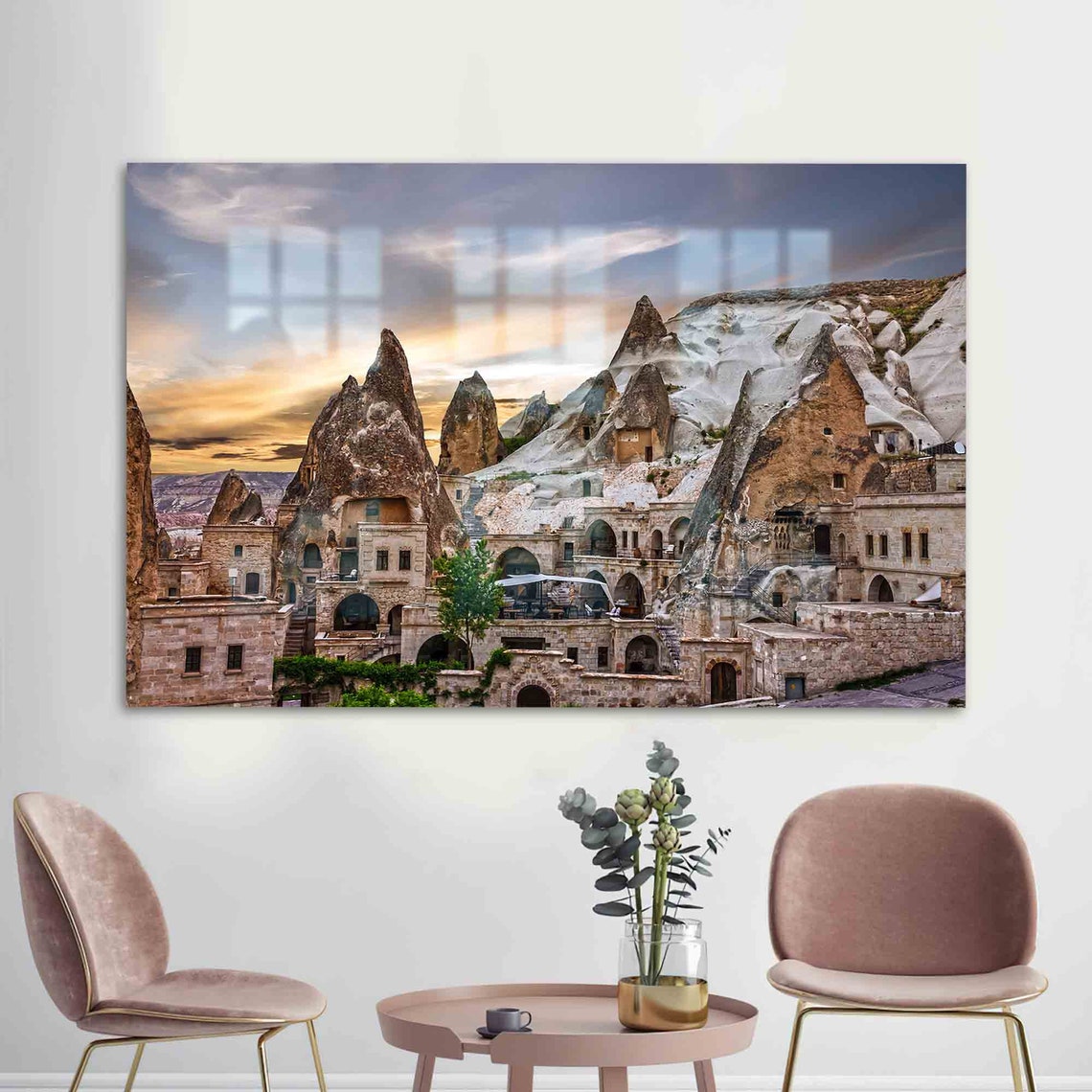 Cappadocia Cave Dwellings Sunset Fairy Chimneys Turkey Poster