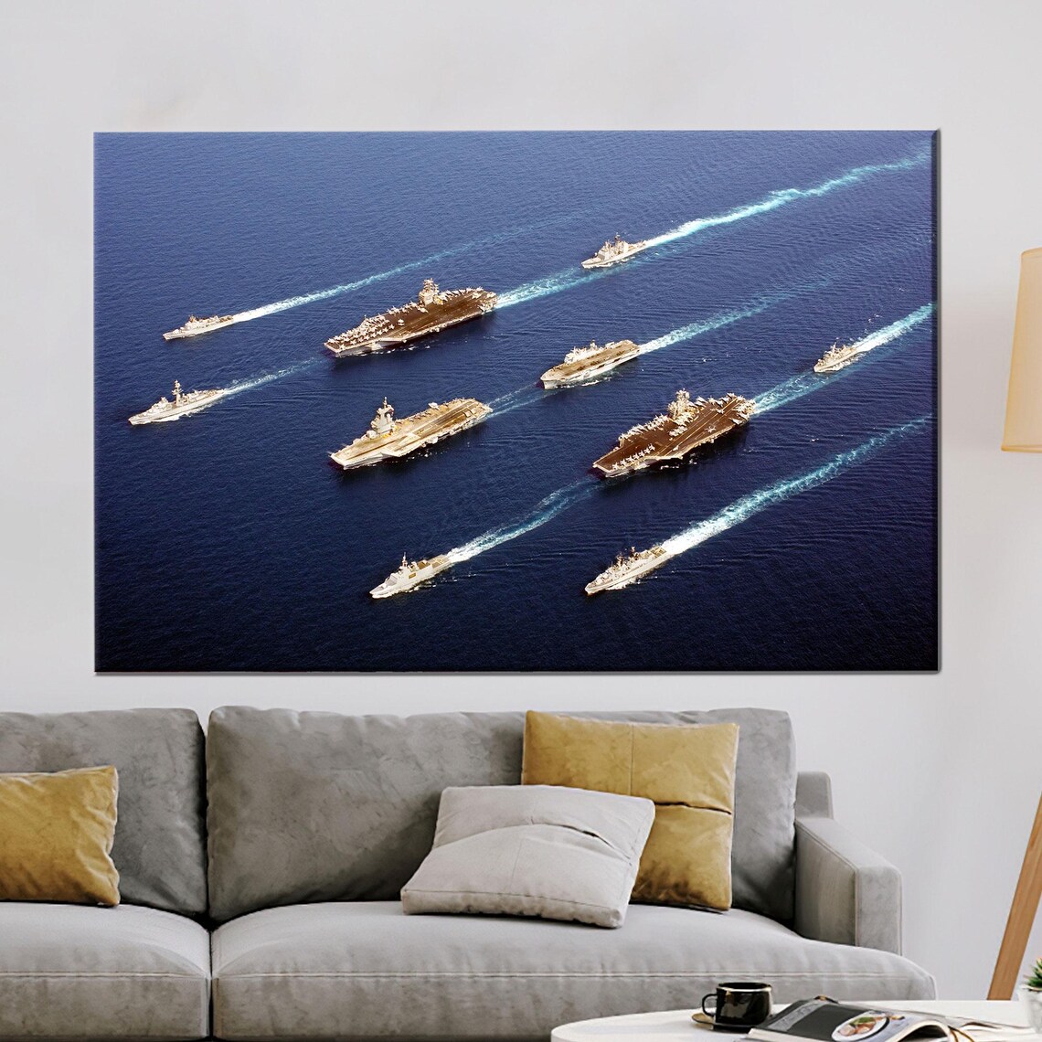 Navy Fleet Military Battleship Ocean Poster Print