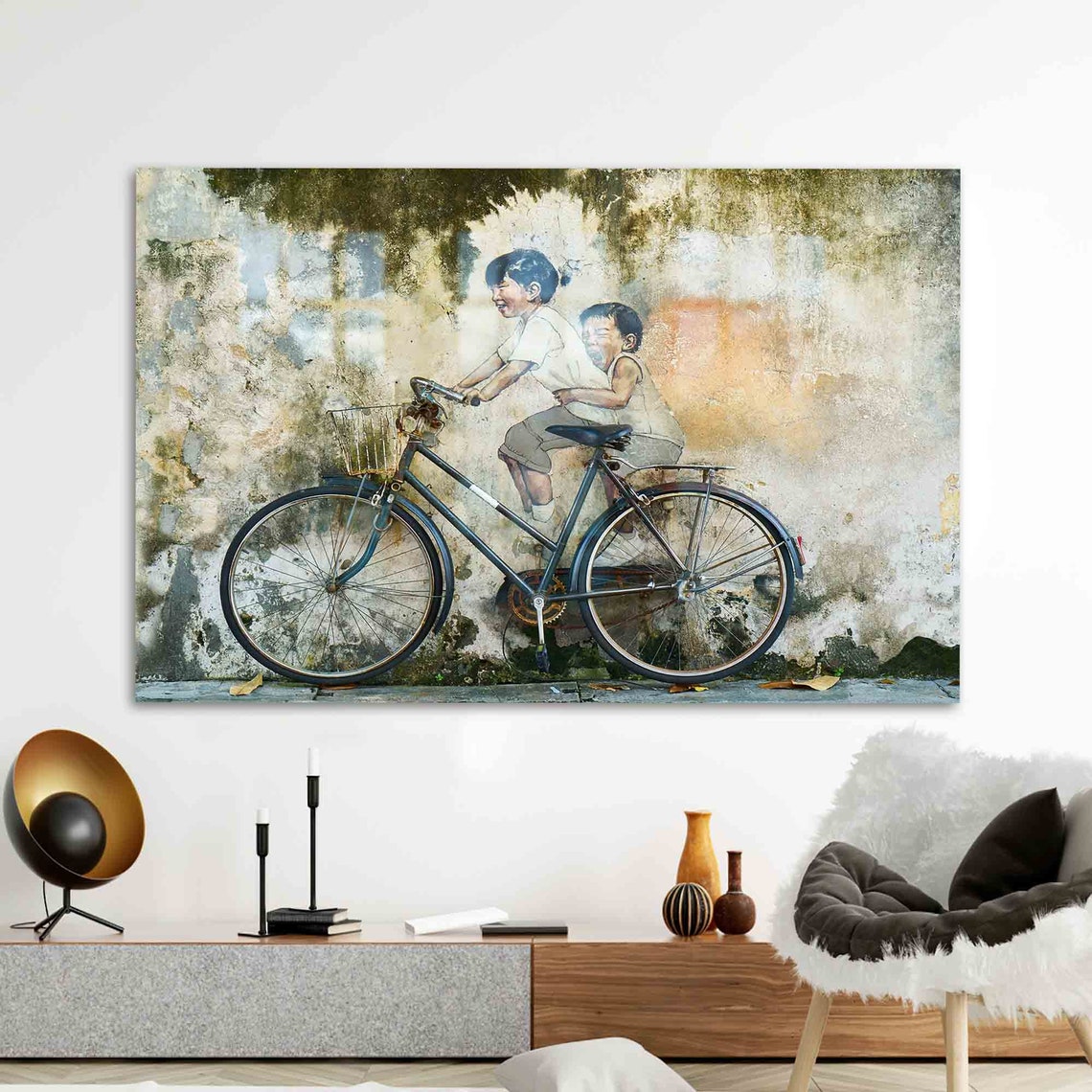 Glass Wall Decor Tempered Mural Art Abstract Graffiti Contemporary Modern