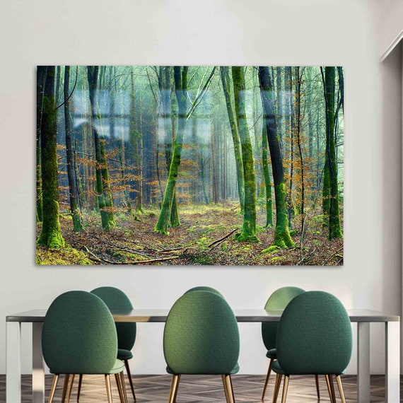 Glass Wall Art Tempered Green Jungle View Trees Forest