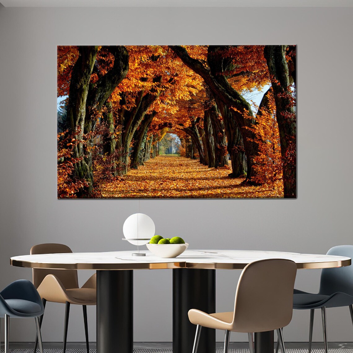 Tree Landscape Art Print, Autumn Modern View