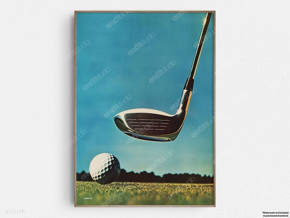 Golf Glory Moment Original Midcentury Modern Minimalist Wall Art