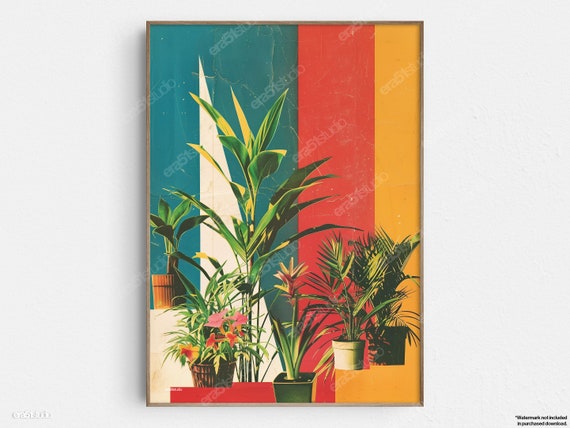 Tropical Geometry Original Midcentury Modern Minimalist Wall Art