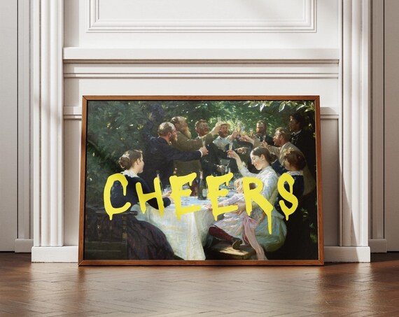 Cheers Altered Hip Hip Hurrah Kroyer Party Toast Painting Poster