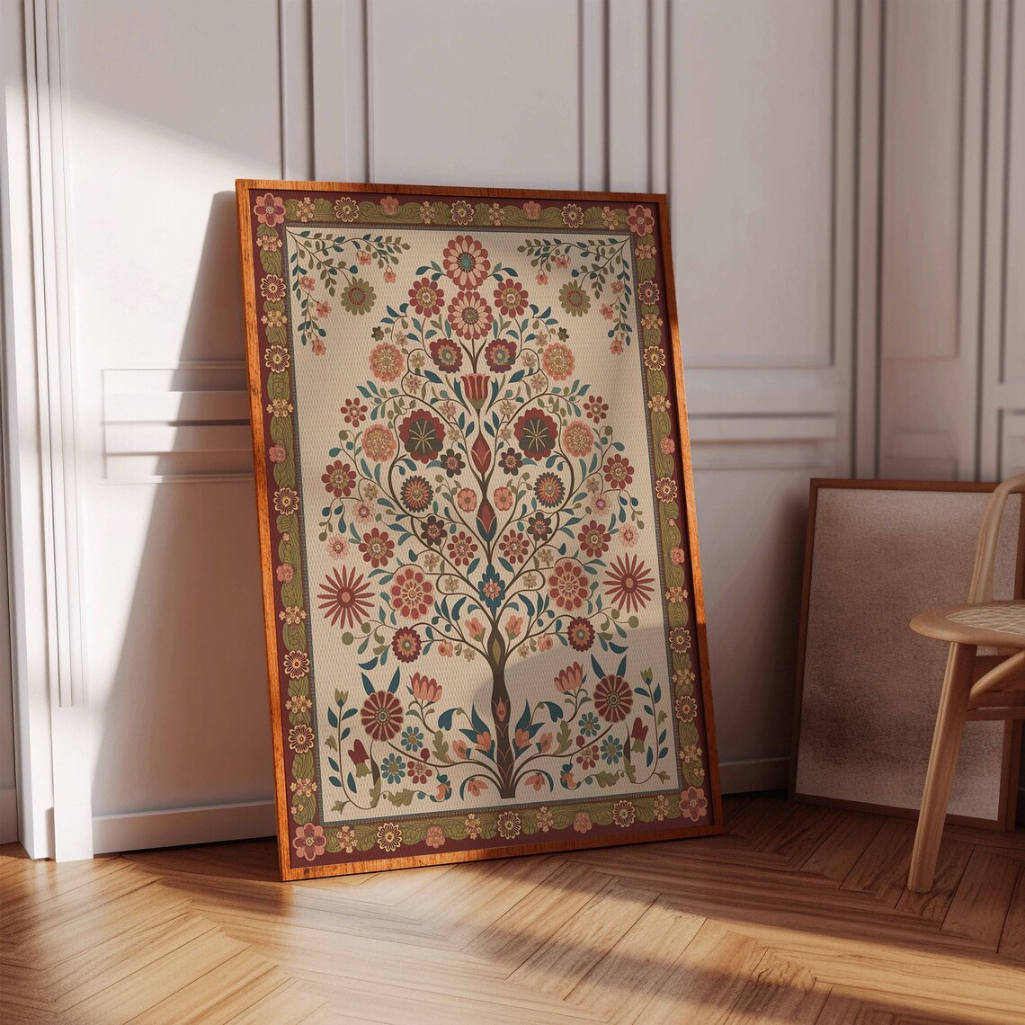 Indian Tree Of Life Multicolor Floral Bloom Folk Botanical Art Poster