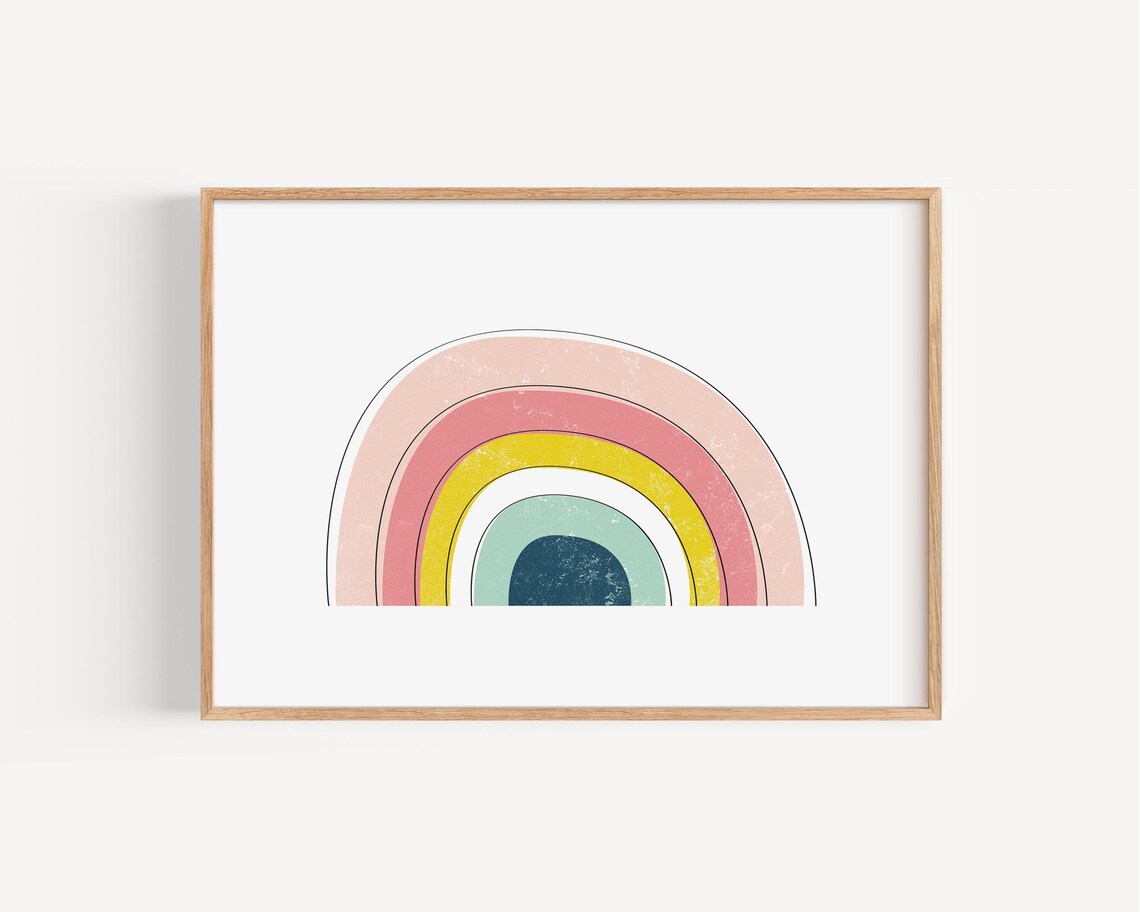 Rainbow Playroom Art, Nursery Decor Poster