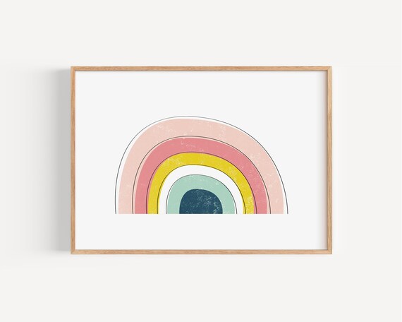 Rainbow Playroom Art, Nursery Decor Poster