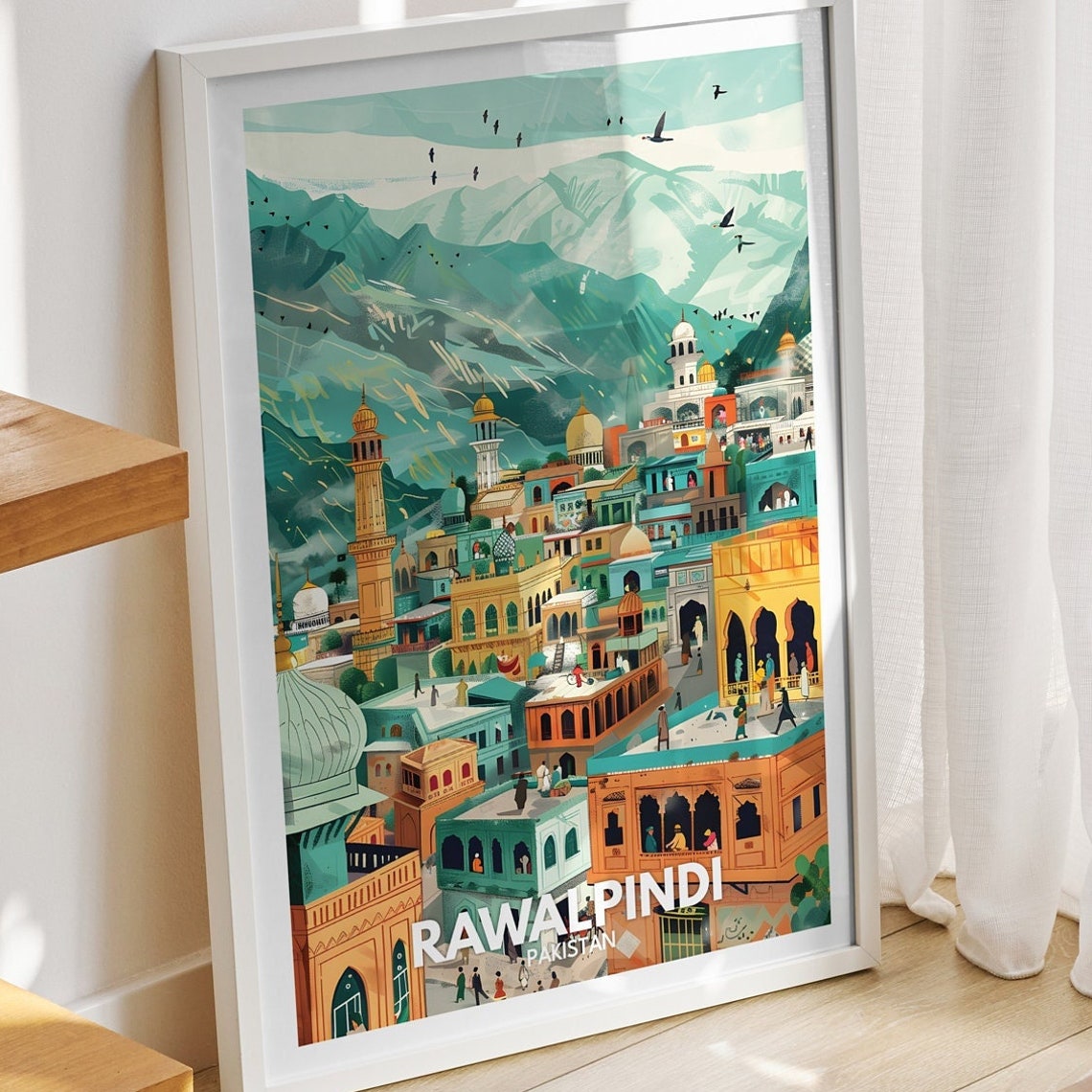 Rawalpindi Travel Print Pakistan Rawalpindi Travel Poster Pakistan Travel Poster Pakistan Cityscape Wall Art Unique City Decor