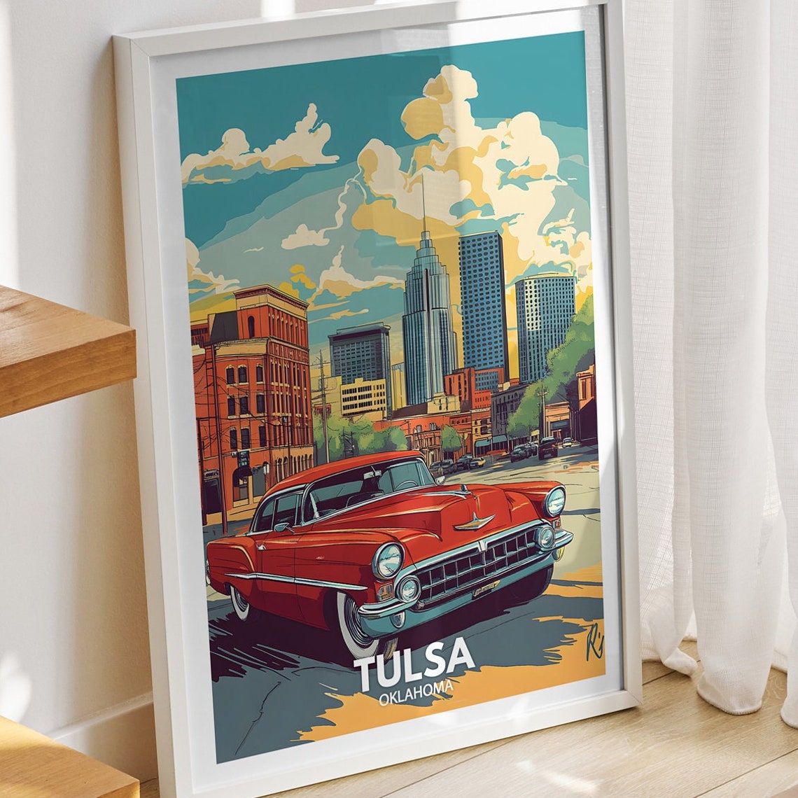 Tulsa Print Oklahama Tulsa Travel Poster Oklahama Travel Poster Oklahama Cityscape Wall Art Unique City Decor