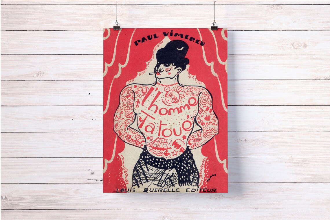 Paul Vimereu Lhomme Tatoue Vintage French Tattooed Man Art Poster - Image 2