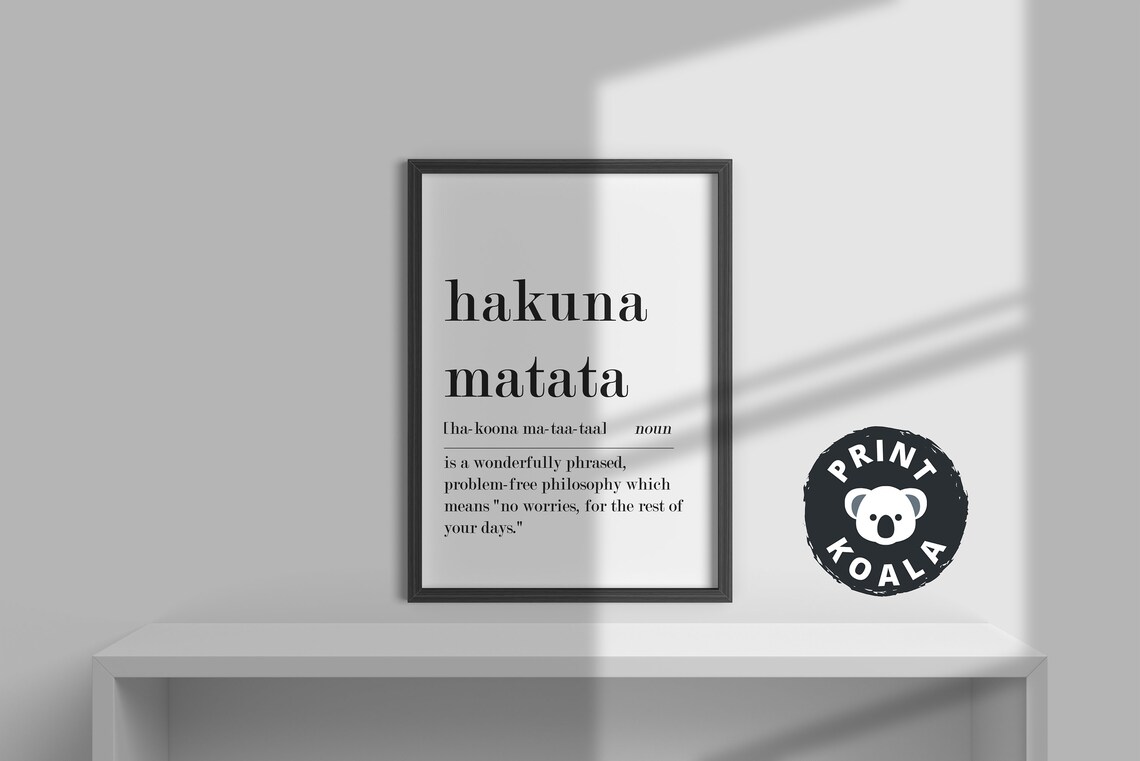 Hakuna Matata Definition, Modern Typography Art - Image 3