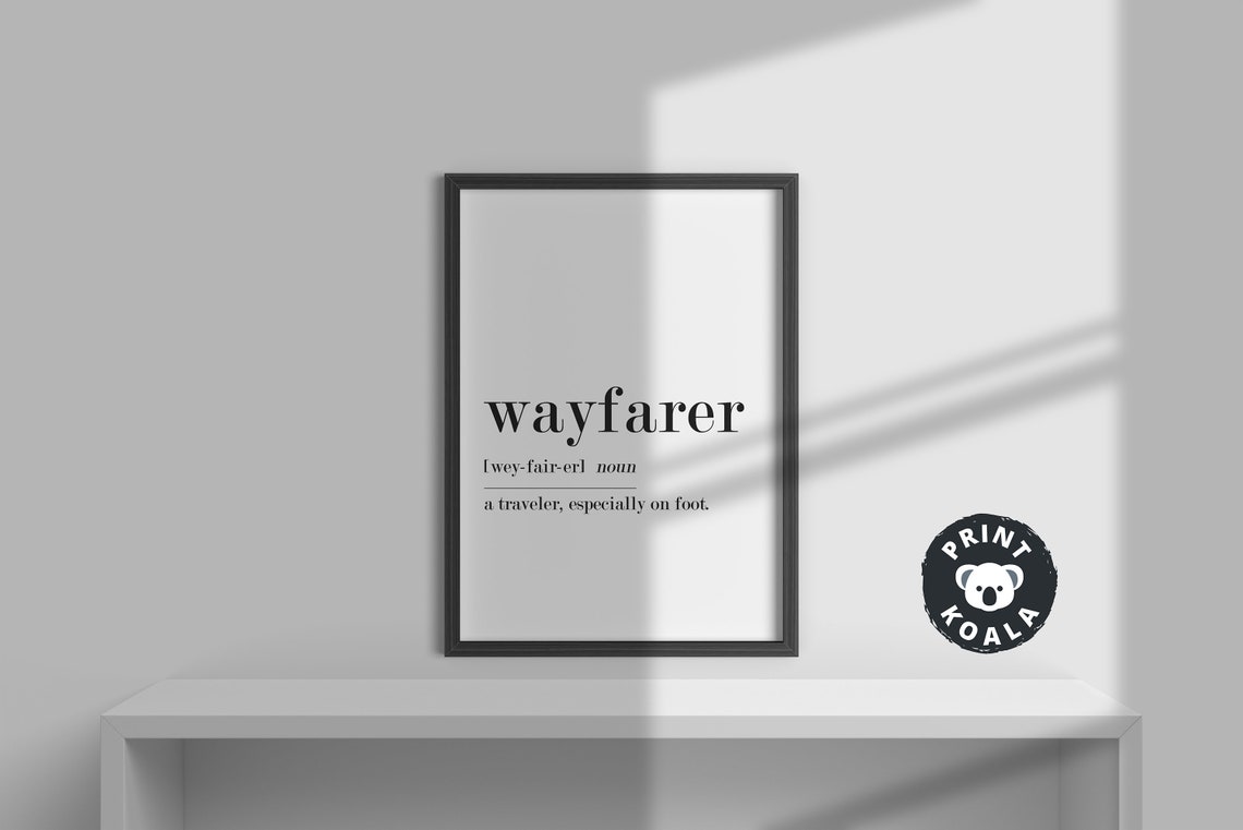Wayfarer Definition Traveler Dictionary Style Wanderlust Poster - Image 2