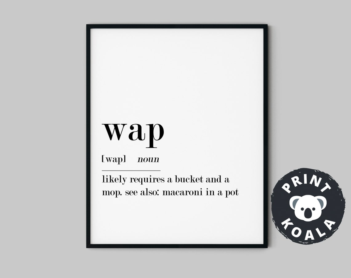 Wap Definition Funny Bucket And A Mop Meme Humor Dictionary Poster - Image 5
