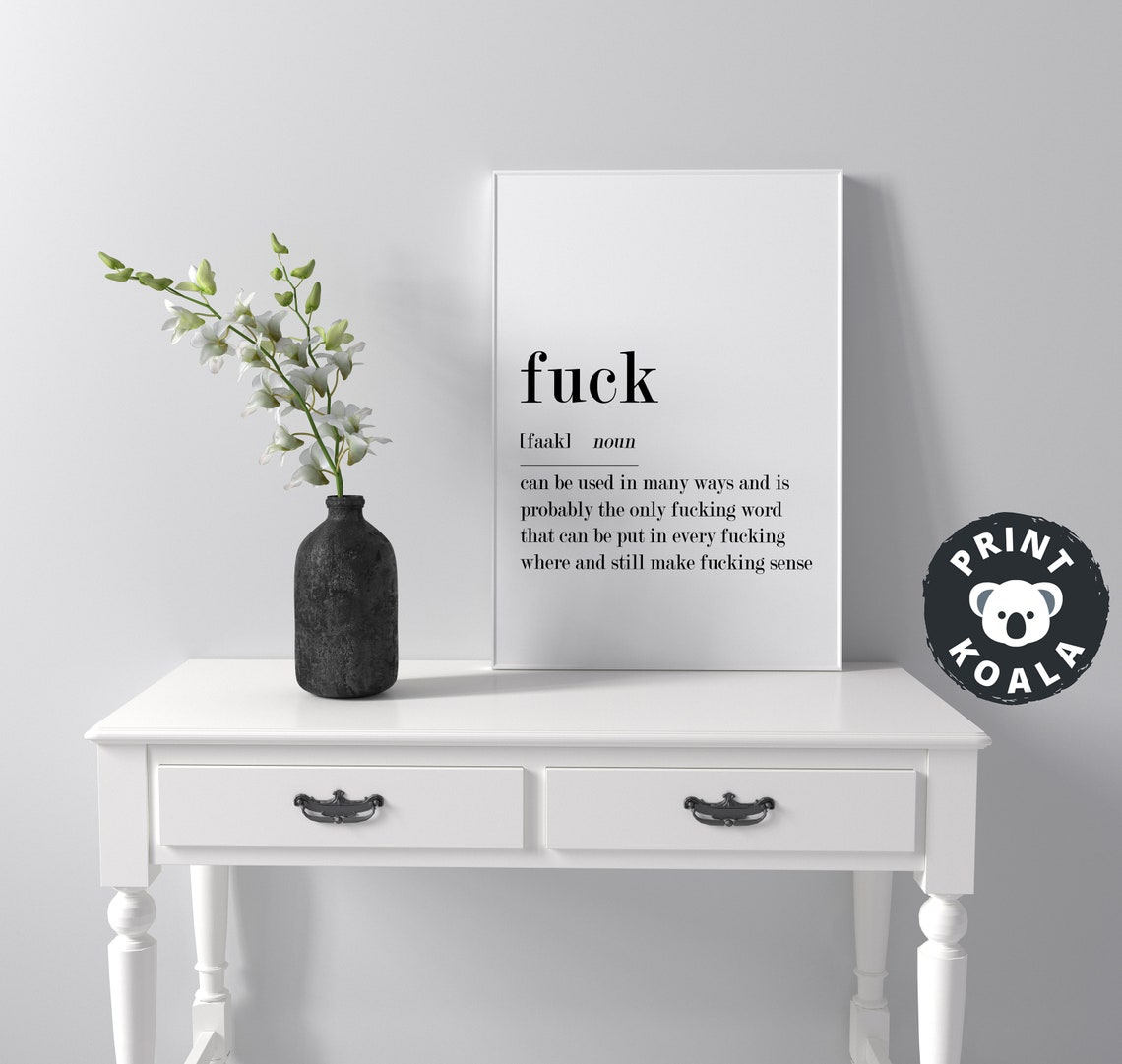 Fuck Definition Print Poster Quote Wall Art Gift Funny Wall Art Definition Poster Fuck Prints Adult Humour Poster Fuck Wall Decor Art - Image 4