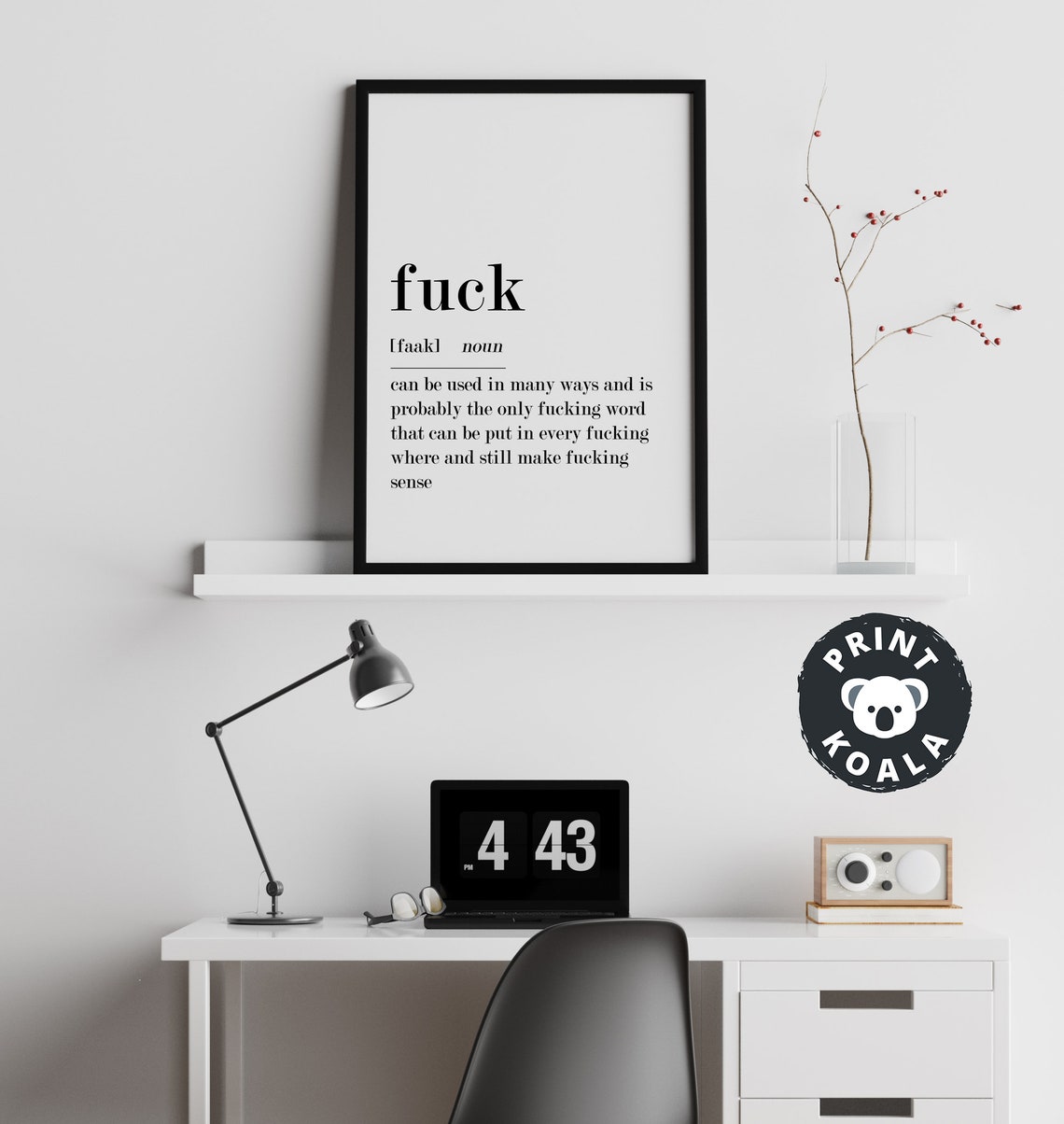 Fuck Definition Print Poster Quote Wall Art Gift Funny Wall Art Definition Poster Fuck Prints Adult Humour Poster Fuck Wall Decor Art - Image 2