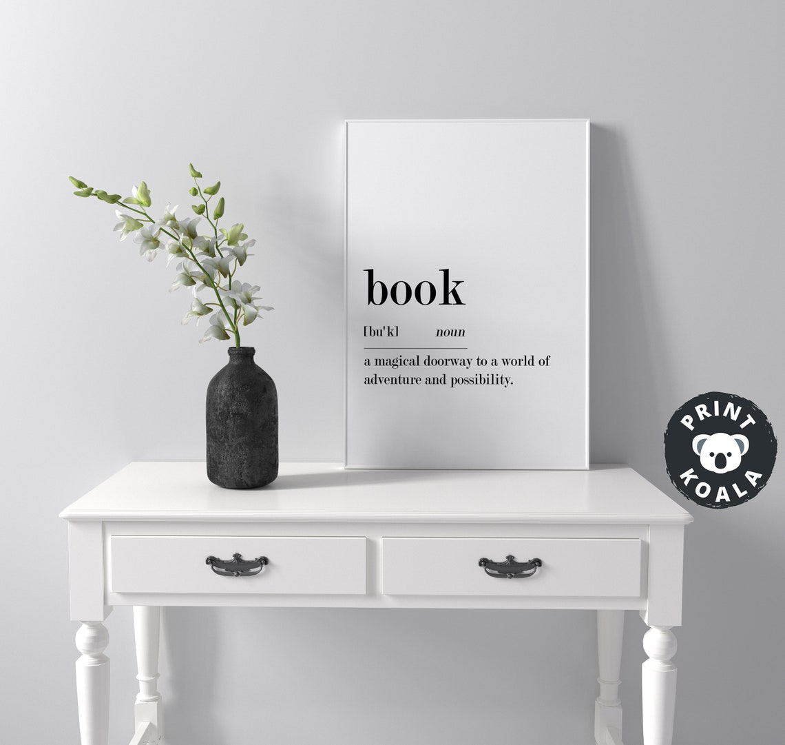 Book Definition Print Book Lover Gift Reading Nook Library Wall Decor - Image 4