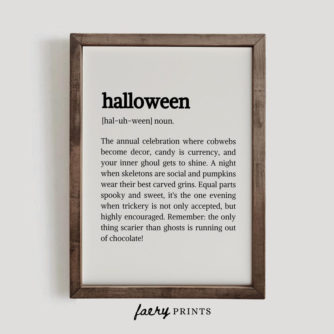 Halloween Definition Noun Dictionary Typography Spooky Season Poster - Image 3