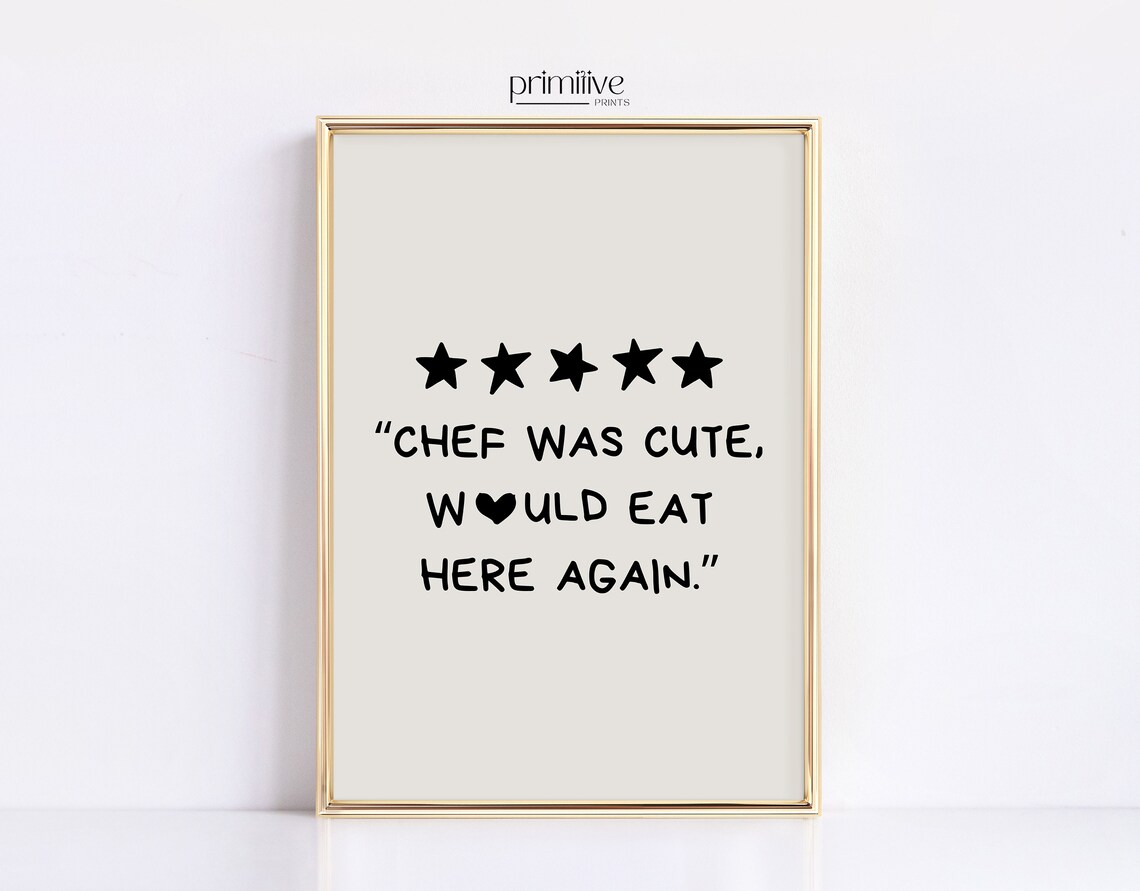 Cute Kitchen Print, Minimalist Eclectic Kitchen Art