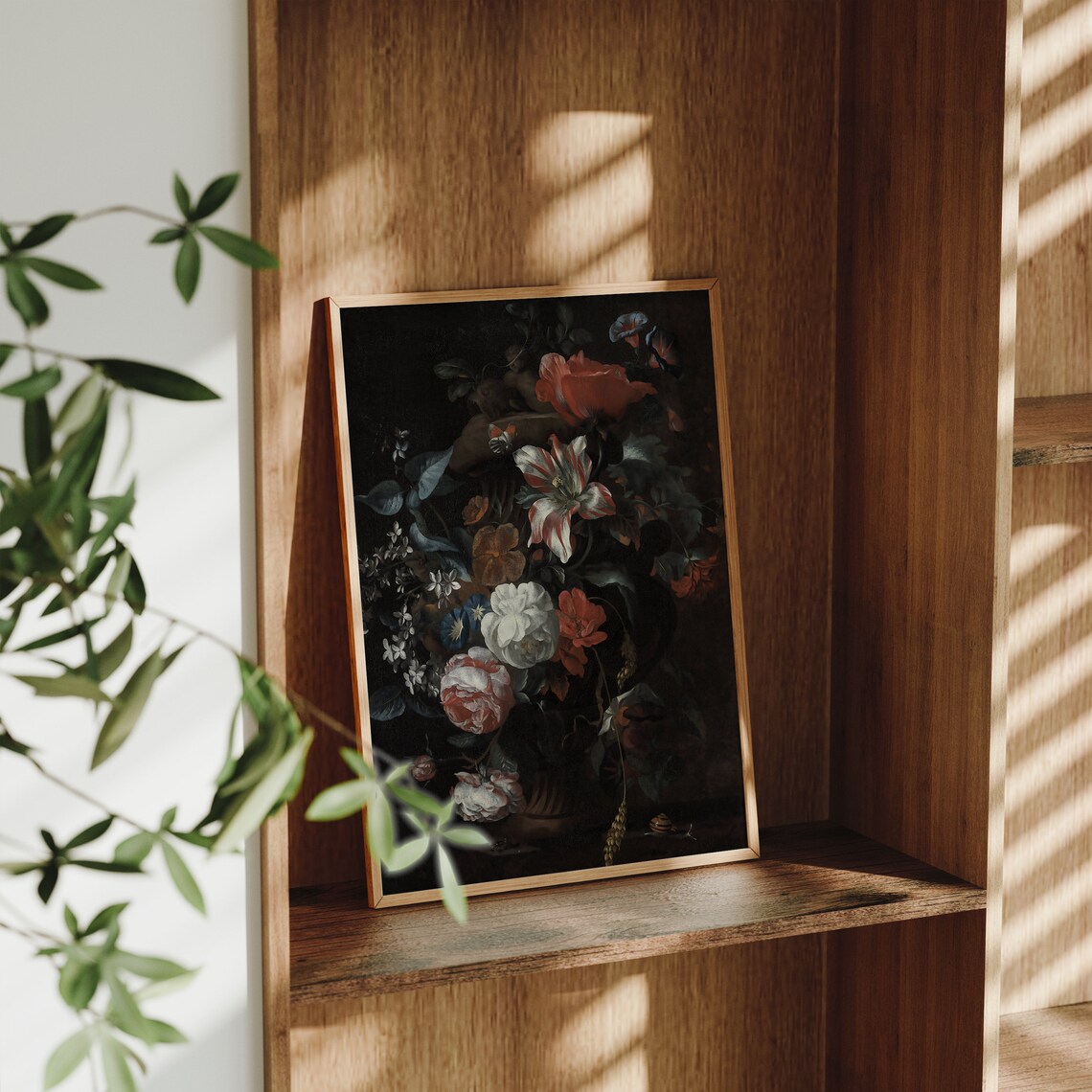 Dark Floral Print Art Print, Vintage Home Decor - Image 3