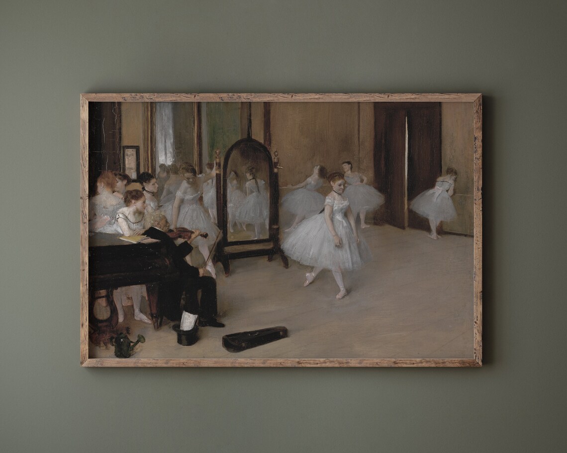 Ballet Dancers Rehearsal In A Studio Vintage Impressionist Painting Poster - Image 2