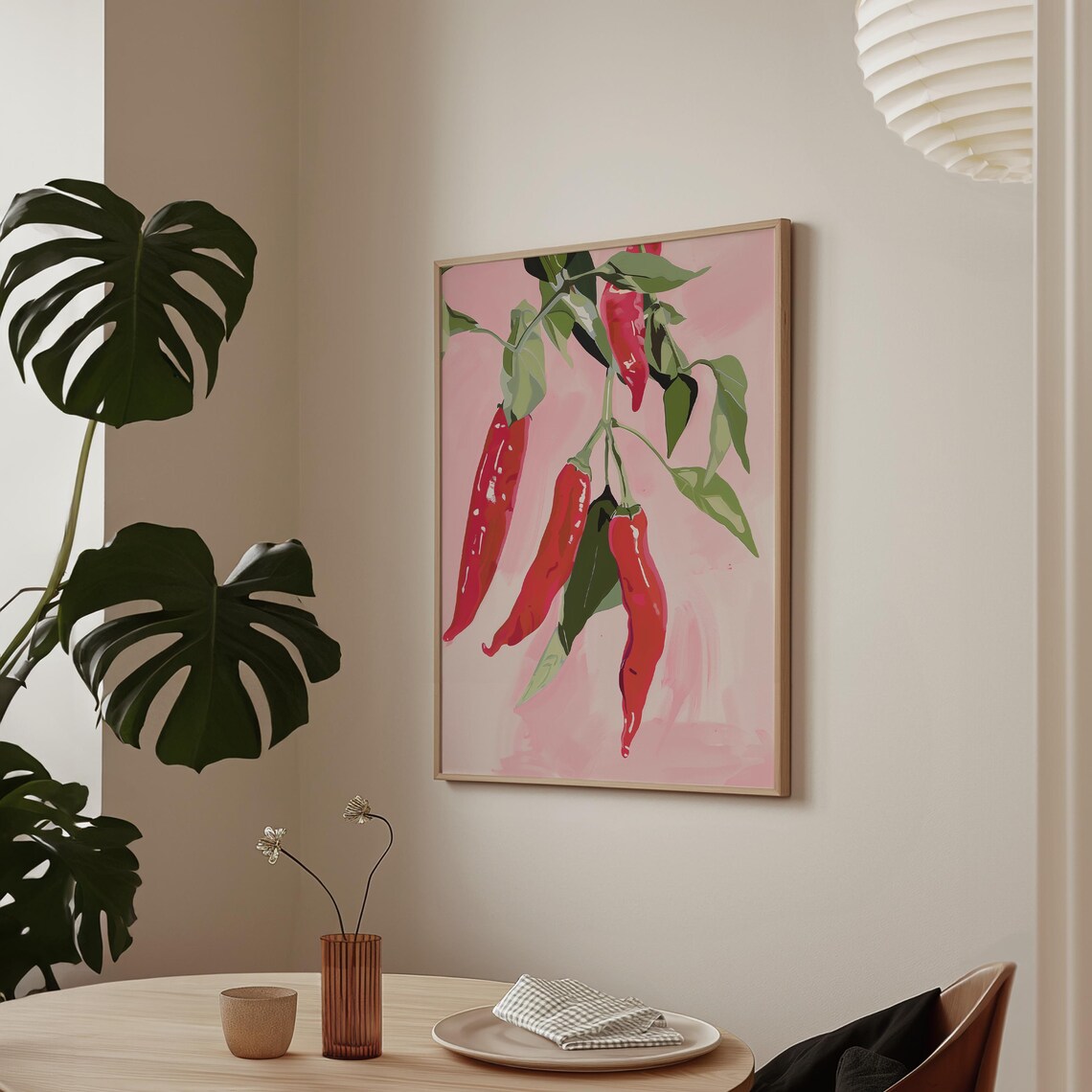 Chili Pepper Art Print, Modern Kitchen Decor