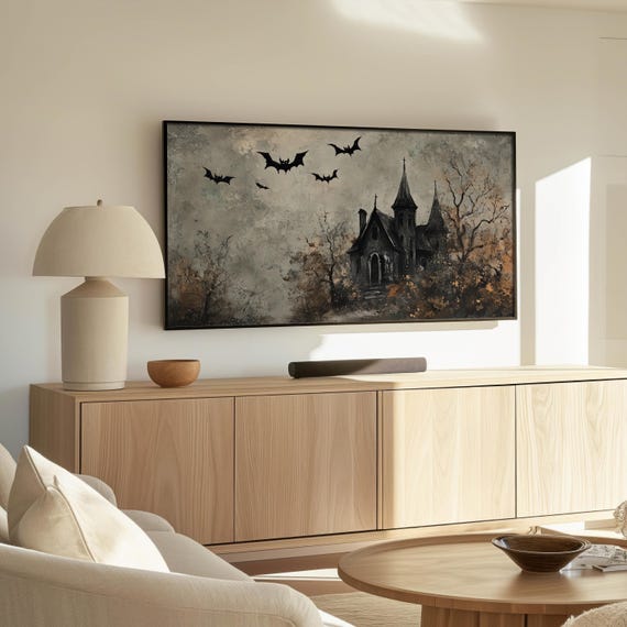 Haunted House Spooky Halloween Night Art Print