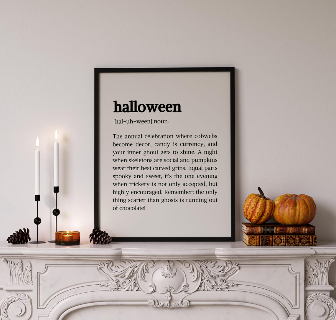 Halloween Definition Noun Dictionary Typography Spooky Season Poster - Image 5