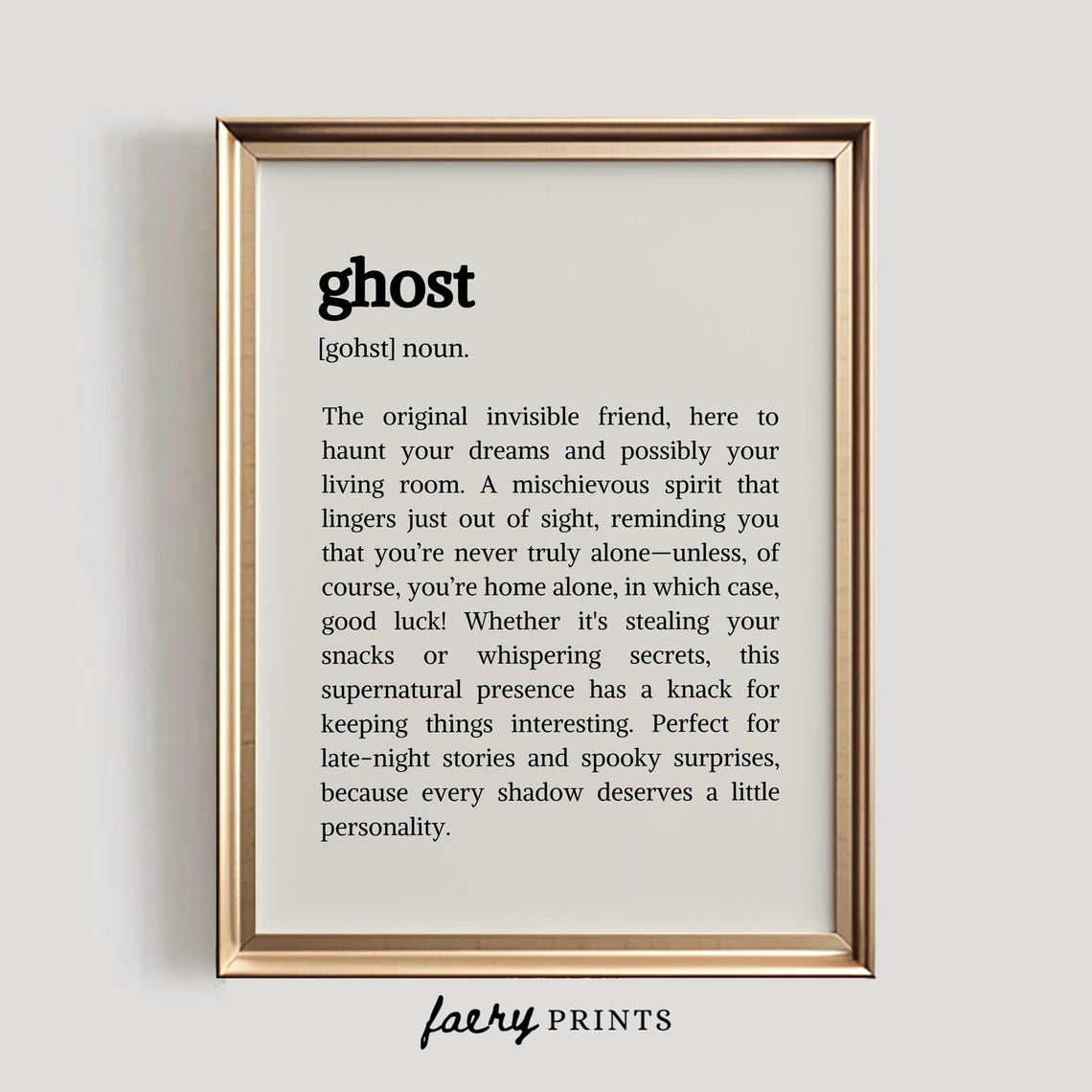 Ghost Definition Noun Funny Dictionary Typography Halloween Poster