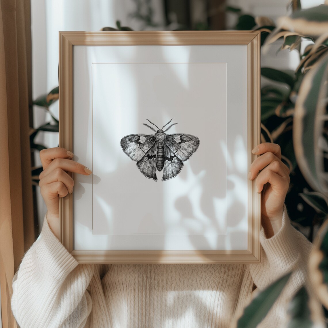 Moth Print, Dark Academia Minimalist Art Print - Image 2