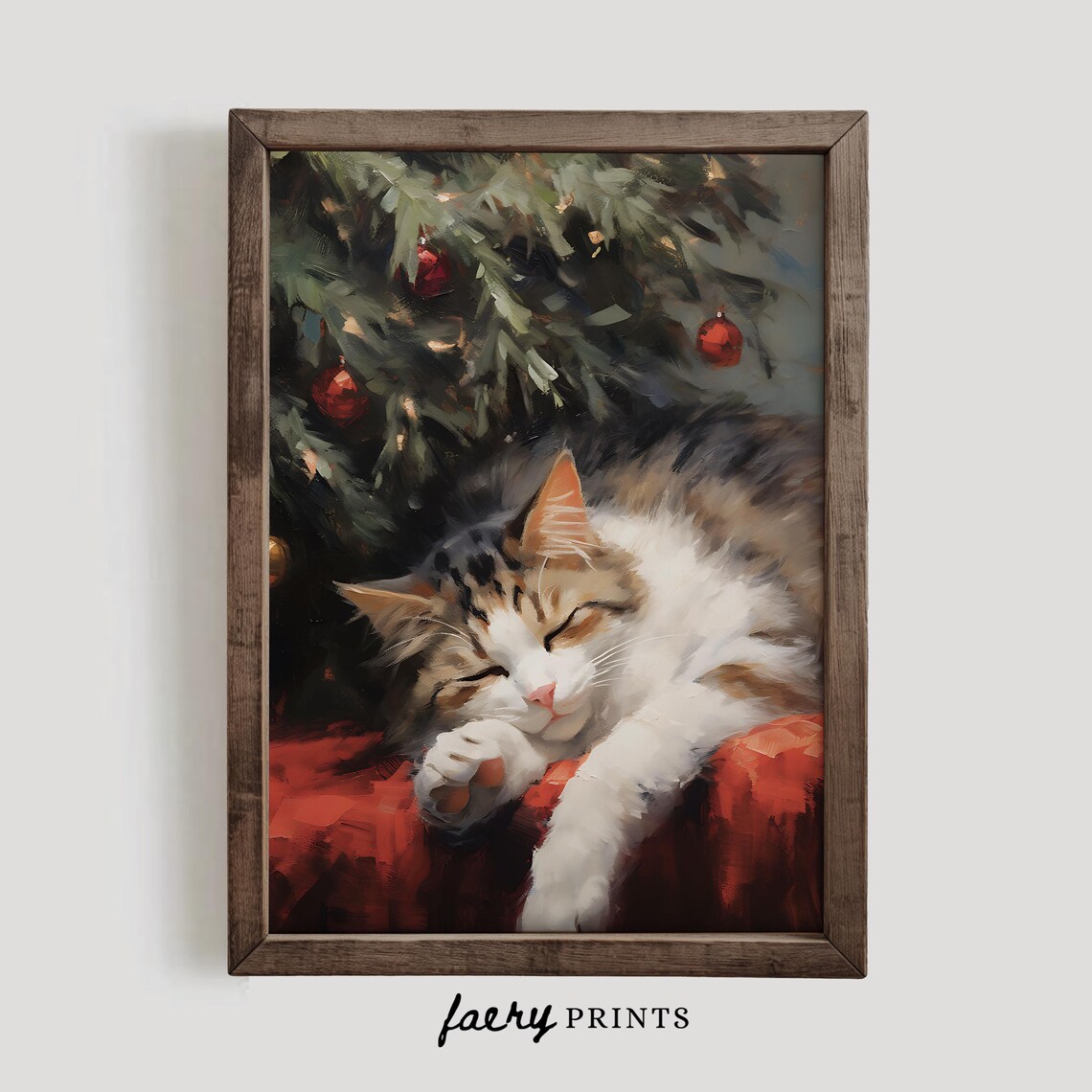 Christmas Cat Vintage Christmas Wall Art Poster - Image 2