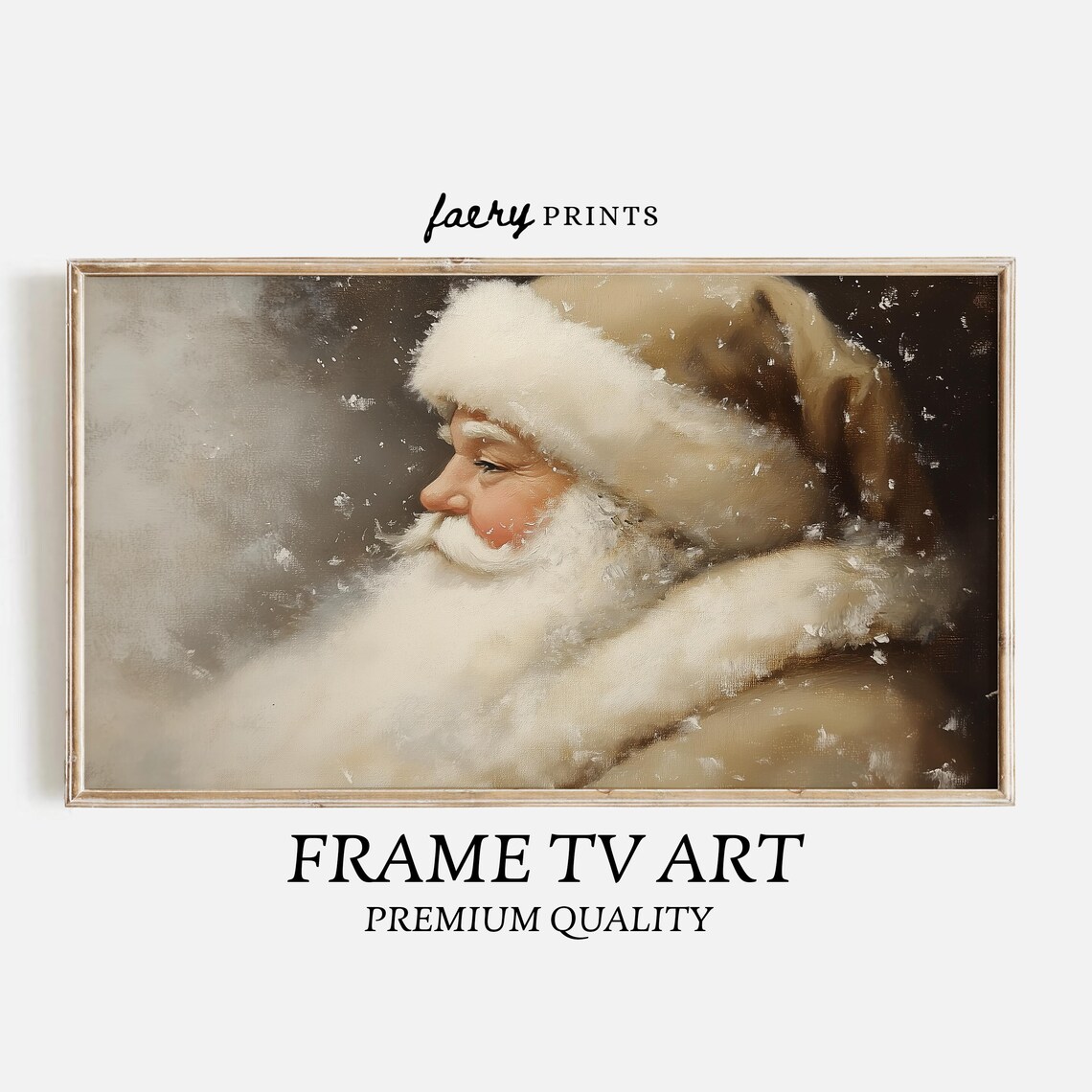 Gold Santa Frame TV Art, Vintage Christmas - Image 5