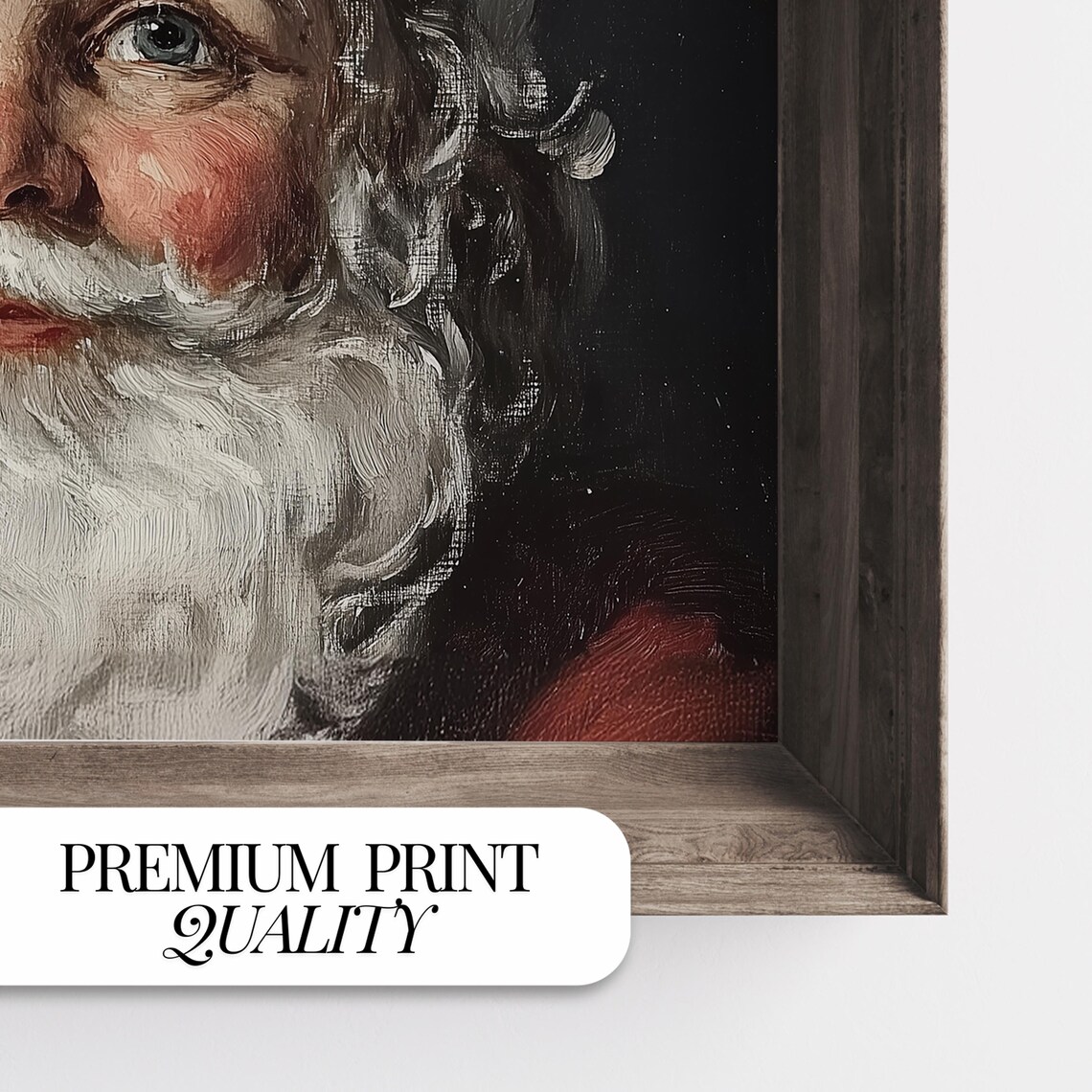 Vintage Santa Claus Portrait With Holly Nostalgic Christmas Art Poster - Image 4